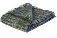 Jute & co Zanzibar hoogwaardige deken stof handwerk, 100% acryl, groen, eenpersoonsbed, 150 x 125 x 0,5 cm