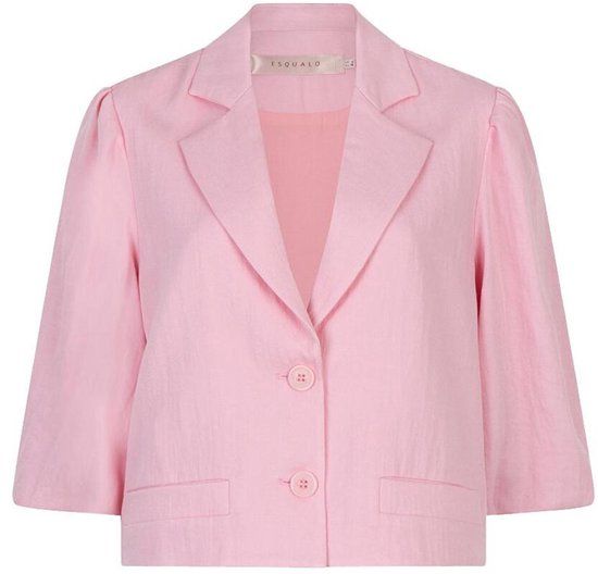 EsQualo Blazer Blazer Twill Cropped Puff Sleeve Sp26 10047 Romance Rose Dames Maat - W40