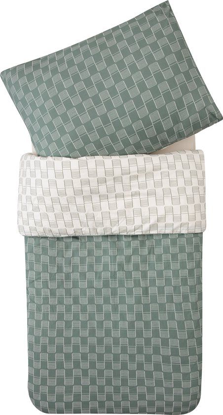 Witlof for kids Tuck-inn dekbedovertrek 120 x 150cm Sticky Stripes Groen