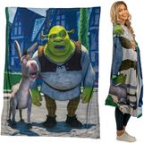 Franco DreamWorks Shrek Orge-beddengoed, superzachte pluche sprei, 117 x 152 cm, (officieel gelicentieerd product) verzamelobjecten