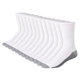 Hanes Heren crew-sokken (12 stuks), Voeteinde in wit/grijs, 12 stuks, 37.5-46 EU