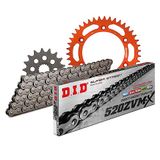 Kettingset DID Kettingset Alu 520ZVM-X / 110 Eindeloos oranje voor KTM LC4-E Super Moto LC4 SM 640 ccm Bj. 1999-2006