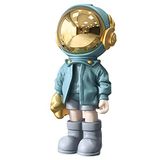 Dosker Polyresin astronautenbeelden - Lichtblauwe figuur - Kamerdecoratie voor mannen, thuis en handwerk - Kantooraccessoires - Tafeldecoratie, woonkamer, kantoor, boekenkast