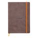 RHODIA 117453C - Soepel Notitieboek Chocolade - A5 14,8 x 21 cm - Dot Stippen - 160 pagina's - Clairefontaine Ivoor Papier 90 g/m² - Leeslint, Elastieksluiting - Imitatieleer - Collectie Rhodiarama