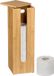 Merkloos Relaxdays wc papier houder - deksel - voor 4 rollen - 42x13,5x13,5 cm - staand - bamboe