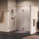 Brauer Void - Carving Nisdeur - 2-Delig - Helder Glas - 190 x 200 cm - Omkeerbaar - met Draaideur 70 cm - Aan Glas - incl. Glascoating - PVD Koper Geborsteld