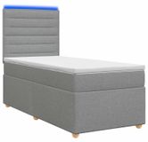 vidaXL Boxspringbed met matras, lichtgrijs, 100 x 200 cm, gestoffeerd