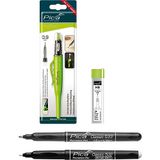 vasalat Pica Fine Dry markeerstift + reservevullingen HB + permanente pen Fine zwart + permanente marker wit set 4-delig