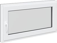 vidaXL Kelderraam RISOR 110 x 50 cm Wit Dubbel Glas PVC Links Binnendraaiend