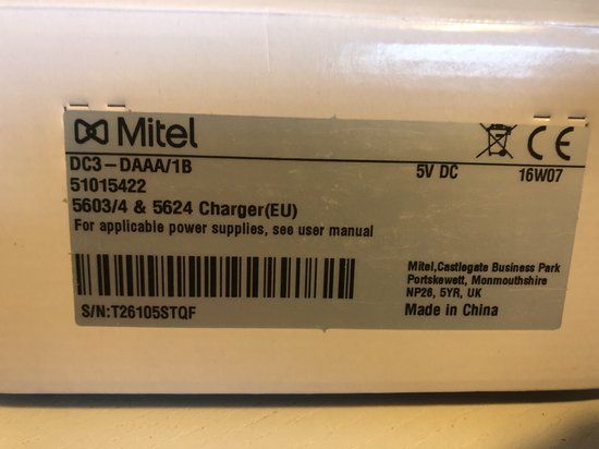 Mitel 5603 5604 5613 5614 5624 5634 Desktop Dect Charger 51015422