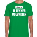 Bellatio Decorations Shoppartners Bv Kerst is: je lekker volvreten Kerstshirt / Kerst t-shirt groen voor heren - Kerstkleding / Christmas outfit S