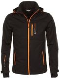 Peak Mountain Kinder softshell jas Ecanne zwart/oranje 5 jaar