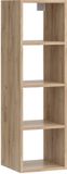 Vicco Wido Wandplank – 30 x 100 cm met 4 open vakken Antraciet