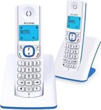 Alcatel Draadloze telefoon F530 Duo, 2 handsets, oproepblokkering, handsfree functie, 2 snelkiepfuncties, wit/blauw