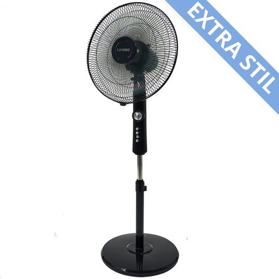 Luvego Statief Ventilator - Zwart - Hoogte Verstelbaar - 3 Snelheden - 40cm