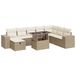 vidaXL Loungeset met kussens, polyrotan, beige
