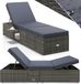 Casaria Ligbed - Verstelbaar Klaptafel Polyrattan 200x58 - Antraciet