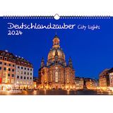 Deutschlandzauber City Lights A3-kalender voor 2024 nachtelijke steden Duitsland - Seelenzauber