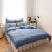 LILIMAUS Housse de couette 200x200 cm bleu mousseline coton