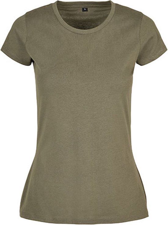 Build Your Brand Damesshirt 'Basic Tee' Olive - 3XL - Katoen - Korte mouw - Casual
