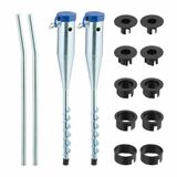 Relaxdays Grondanker Parasol - Set van 2 - Zilver/Blauw