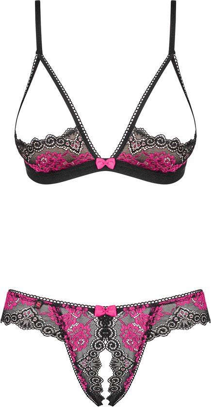 Obsessive Tulia Lingerieset - BH & Open Kruis String - Rood - L/XL