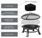 StarTech Vuurkorf Vuurkorf - Tuinvuurplaats - Rond, diameter 76 cm - 46 cm hoog - Grillrooster - Vonkvanger - Zwart