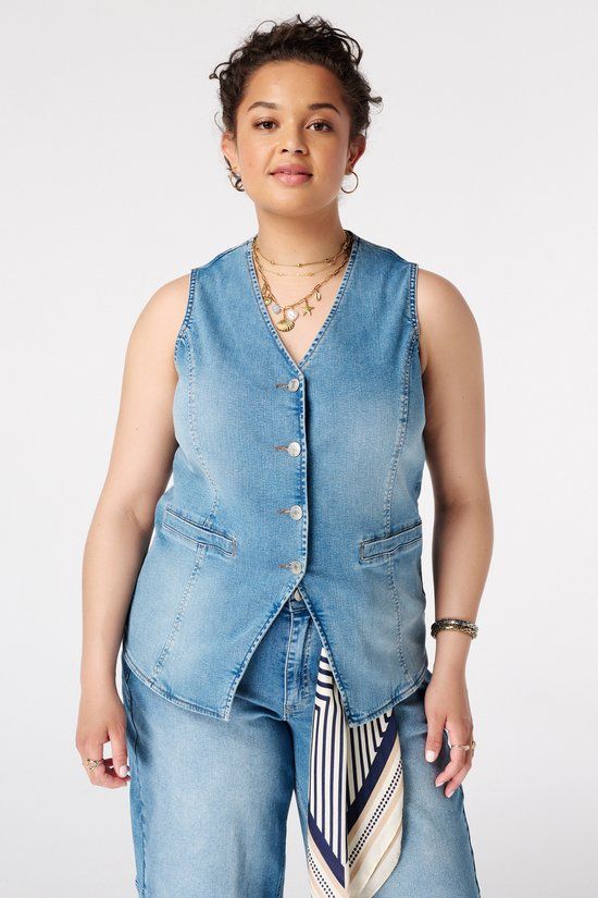 MS Mode Gilet Lang denim gilet