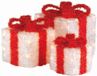 Lumineo Lametta cadeau set van 3 met LED verlichting - wit rood