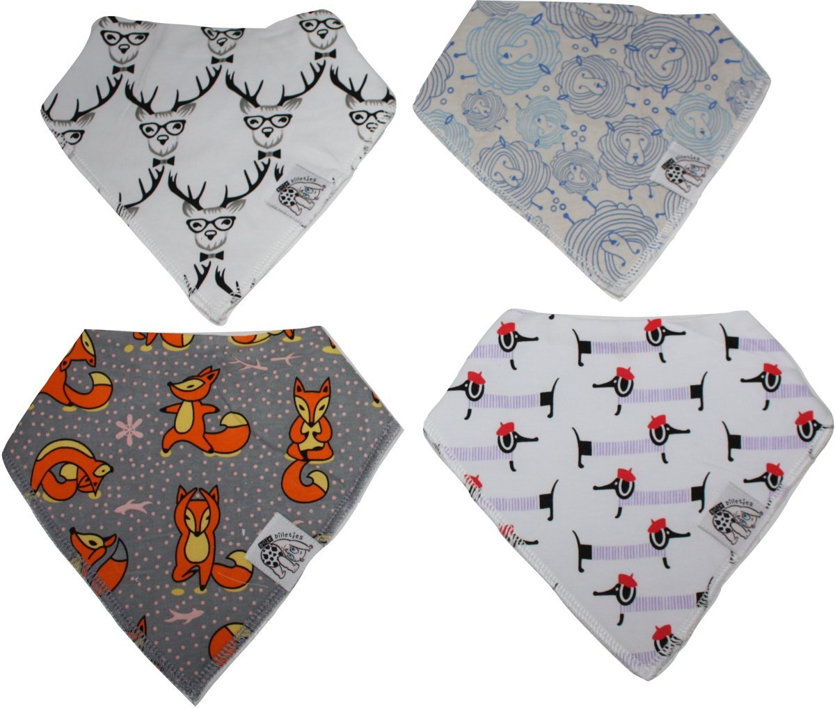 Blije Billetjes Bandana Punt Slab 4 Stuks Set 40