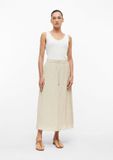 s.Oliver Beige A-lijnrok met trekkoord en glanzende look