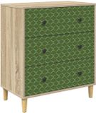 vidaXL Ladekast GELEEN Smaragd geometrische print 66 x 36,5 x 75 cm