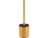 Tendance Badkamer toiletborstel met houder 103 series - oker geel - 10 x 37 cm - metaal/bamboe hout