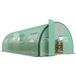 Serre de jardin tunnel 18 m² 8 fenêtres 2 portes articulées toile PE structure en fer galvanisé vert