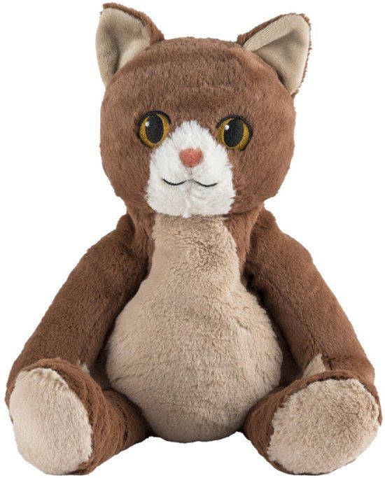 Warmies warmte/magnetron knuffel kat - 37 cm - pittenzak - opwarm knuffel