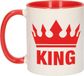 Bellatio Decorations Cadeau King mok/ beker rood wit 300 ml - keramiek