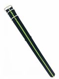 Ene Radiant Sunny Horlogeband Universeel Hoogwaardig Textiel Modern Design Groen Zwart Nylon Unisex
