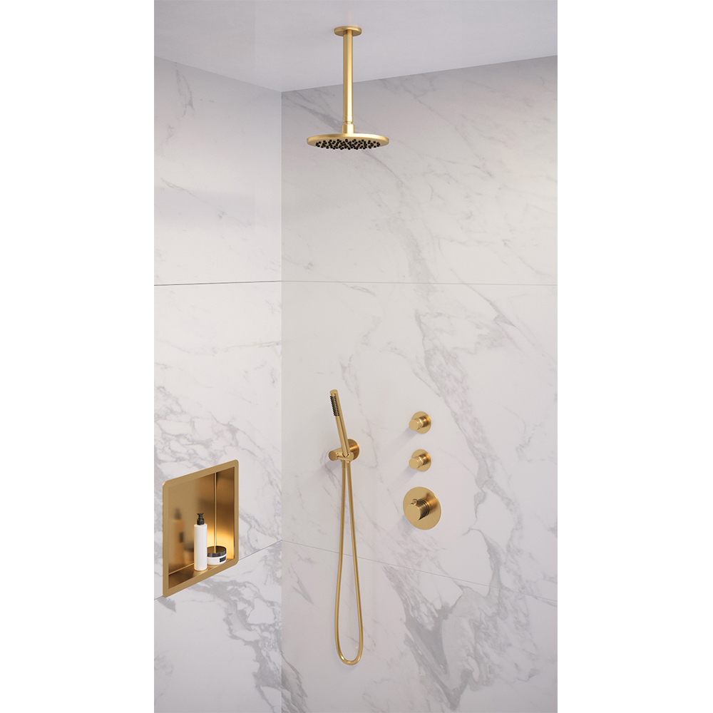 Brauer Brauer Gold Edition regendoucheset staafhanddouche Ø20cm goud