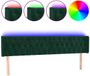 vidaXL Hoofdbord LED 183x16x78/88 cm fluweel donkergroen