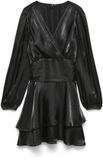 VERO MODA VMPOLLY LS SHORT DRESS WVN EXP Dames Mini jurken Zwart