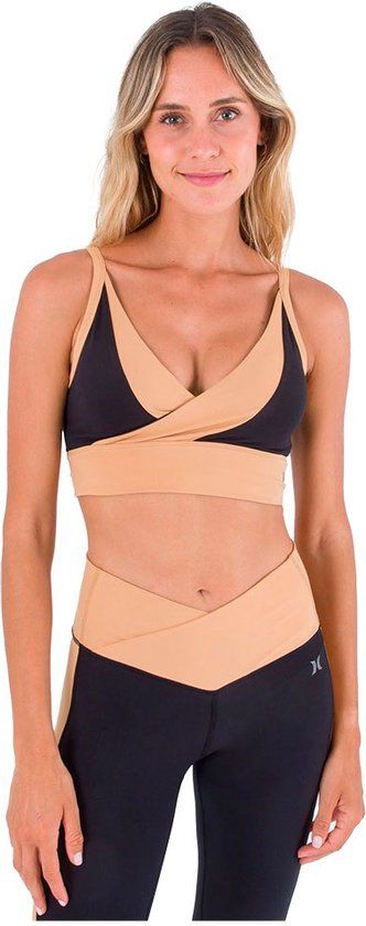 Hurley H2O Dri Colorblock Sport-bh Beige XS Vrouw