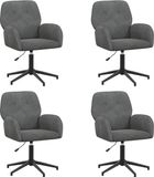 vidaXL Draaibureau Stoelen Donkergrijs Fluweel