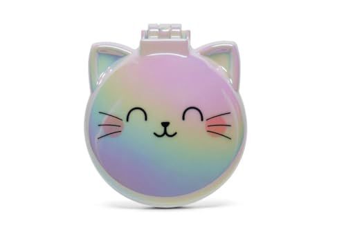 Legami Borstel met spiegel, opent en sluit met één klik, comfortabel en praktisch om mee te nemen, Kitty