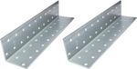 Allecto plus - Set d'équerres d'angle 40x40x200mm avec trous ronds - renfort d'étagère de meuble en bois - acier Z275