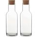 BORMIOLI ROCCO 2x Glazen water karaffen met kurken dop 1 L Sublime | Sapkannen/waterkannen/schenkkannen - luchtdicht - foodsafe