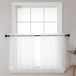 Chyhomenyc Set van 2 witte transparante gordijnen, 61 cm lang, kleine raamgordijnen voor badkamer, woonkamer, café, kelder, korte vitrage, 106,7 x 61 cm, roededoorvoer