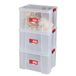 SUNDIS Clip'N Store, kunststof opbergbox met clip-on deksel, 45L, set van 3