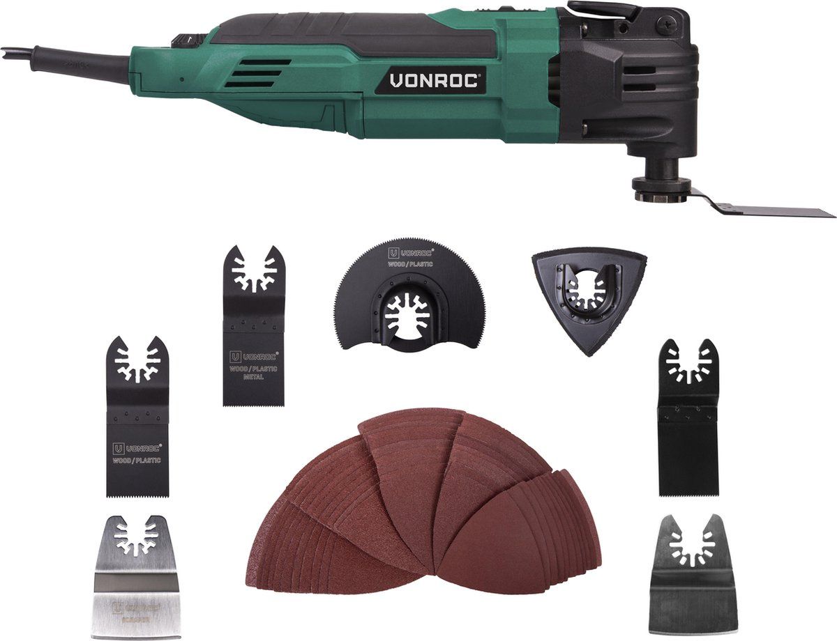 VONROC Oscillerende Multitool - 300W - Incl. 61 accessoires