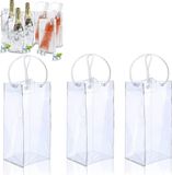 Bztzhm 3 stuks sacs à glaçons en PVC transparent pour champagne