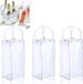 Bztzhm 3 stuks sacs à glaçons en PVC transparent pour champagne
